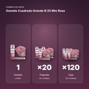 GOMETS CUADRADO GRANDE Ø 20 MM ROSA - formato de venta: paquete de 20, caja de 120