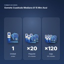 GOMETS CUADRADO MEDIANO Ø 15 MM AZUL - formato de venta: paquete de 20, caja de 120