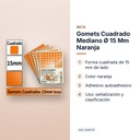 GOMETS CUADRADO MEDIANO Ø 15 MM NARANJA - características principales
