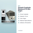 GOMETS CUADRADO MEDIANO Ø 15 MM NEGRO - características principales