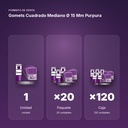 GOMETS CUADRADO MEDIANO Ø 15 MM PURPURA - formato de venta: paquete de 20, caja de 120