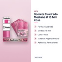 GOMETS CUADRADO MEDIANO Ø 15 MM ROSA - características principales