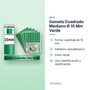 GOMETS CUADRADO MEDIANO Ø 15 MM VERDE - características principales
