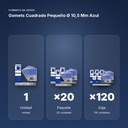 GOMETS CUADRADO PEQUEÑO Ø 10,5 MM AZUL - formato de venta: paquete de 20, caja de 120