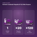 GOMETS CUADRADO PEQUEÑO Ø 10,5 MM PURPURA - formato de venta: paquete de 20, caja de 120