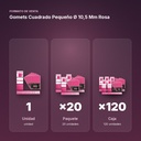 GOMETS CUADRADO PEQUEÑO Ø 10,5 MM ROSA - formato de venta: paquete de 20, caja de 120