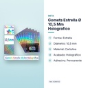 GOMETS ESTRELLA Ø 10,5 MM HOLOGRAFICO - características principales