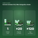 GOMETS ESTRELLA Ø 10,5 MM HOLOGRAFICO VERDE - formato de venta: paquete de 20, caja de 120