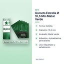 GOMETS ESTRELLA Ø 10,5 MM METAL VERDE - características principales