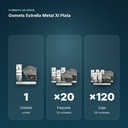 GOMETS ESTRELLA METAL XL PLATA - formato de venta: paquete de 20, caja de 120