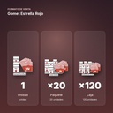 GOMET ESTRELLA ROJO - formato de venta: paquete de 20, caja de 120