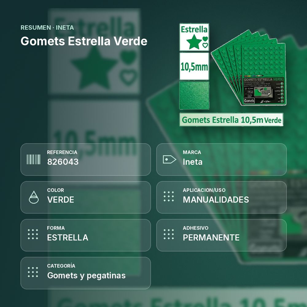 GOMETS ESTRELLA VERDE - resumen de atributos