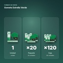 GOMETS ESTRELLA VERDE - formato de venta: paquete de 20, caja de 120