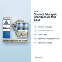 GOMETS TRIANGULO GRANDE Ø 20 MM AZUL - características principales