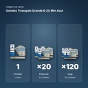 GOMETS TRIANGULO GRANDE Ø 20 MM AZUL - formato de venta: paquete de 20, caja de 120