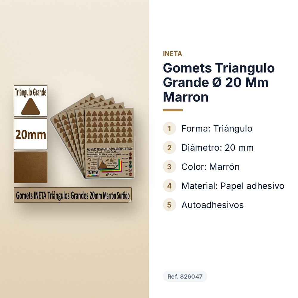 GOMETS TRIANGULO GRANDE Ø 20 MM MARRON - características principales