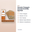 GOMETS TRIANGULO GRANDE Ø 20 MM NARANJA - características principales