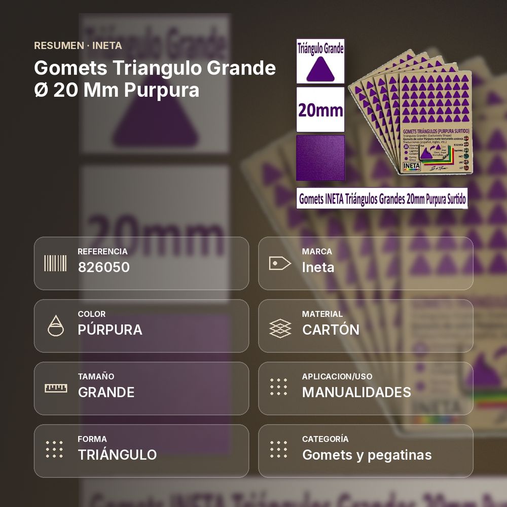 GOMETS TRIANGULO GRANDE Ø 20 MM PURPURA - resumen de atributos