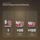 GOMETS TRIANGULO GRANDE Ø 20 MM ROSA - formato de venta: paquete de 20, caja de 120