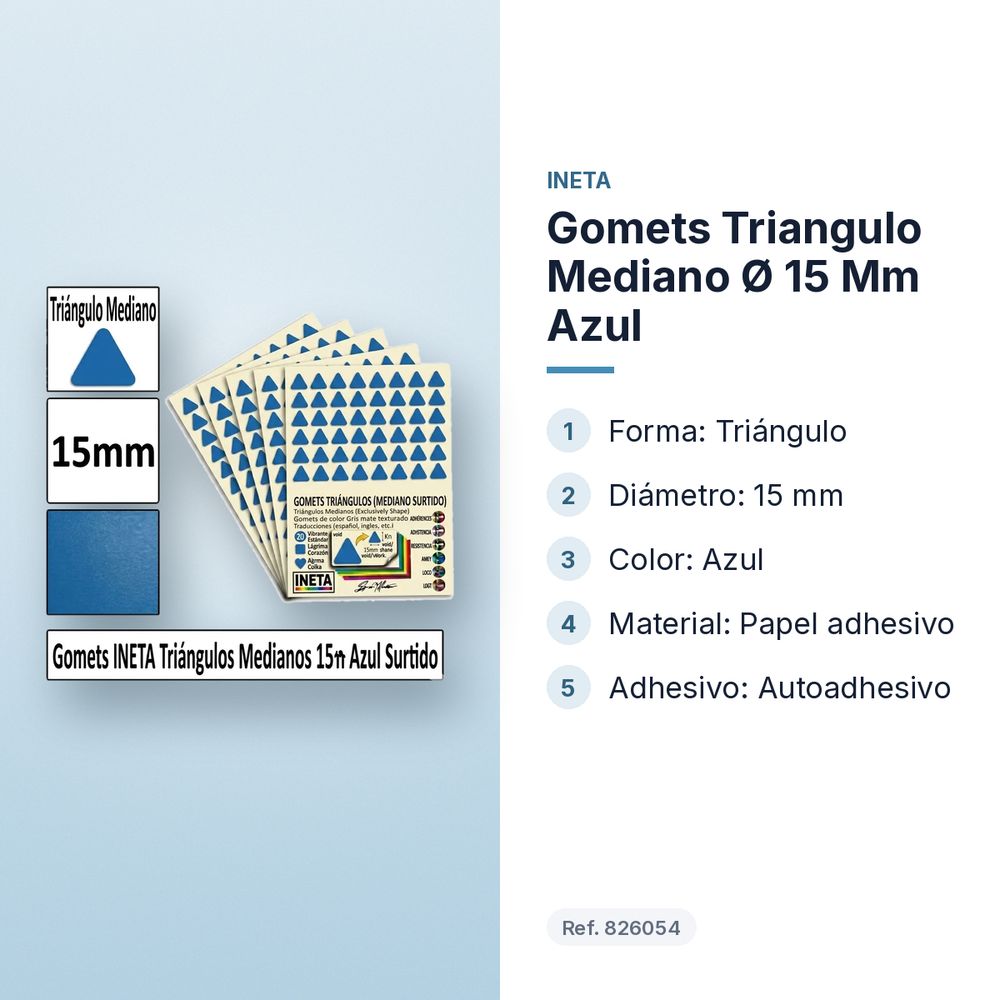GOMETS TRIANGULO MEDIANO Ø 15 MM AZUL - características principales