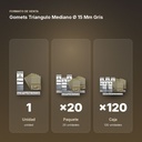 GOMETS TRIANGULO MEDIANO Ø 15 MM GRIS - formato de venta: paquete de 20, caja de 120