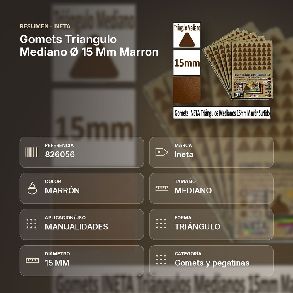GOMETS TRIANGULO MEDIANO Ø 15 MM MARRON - resumen de atributos