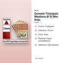 GOMETS TRIANGULO MEDIANO Ø 15 MM ROJO - características principales