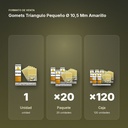 GOMETS TRIANGULO PEQUEÑO Ø 10,5 MM AMARILLO - formato de venta: paquete de 20, caja de 120