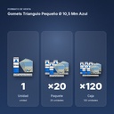 GOMETS TRIANGULO PEQUEÑO Ø 10,5 MM AZUL - formato de venta: paquete de 20, caja de 120