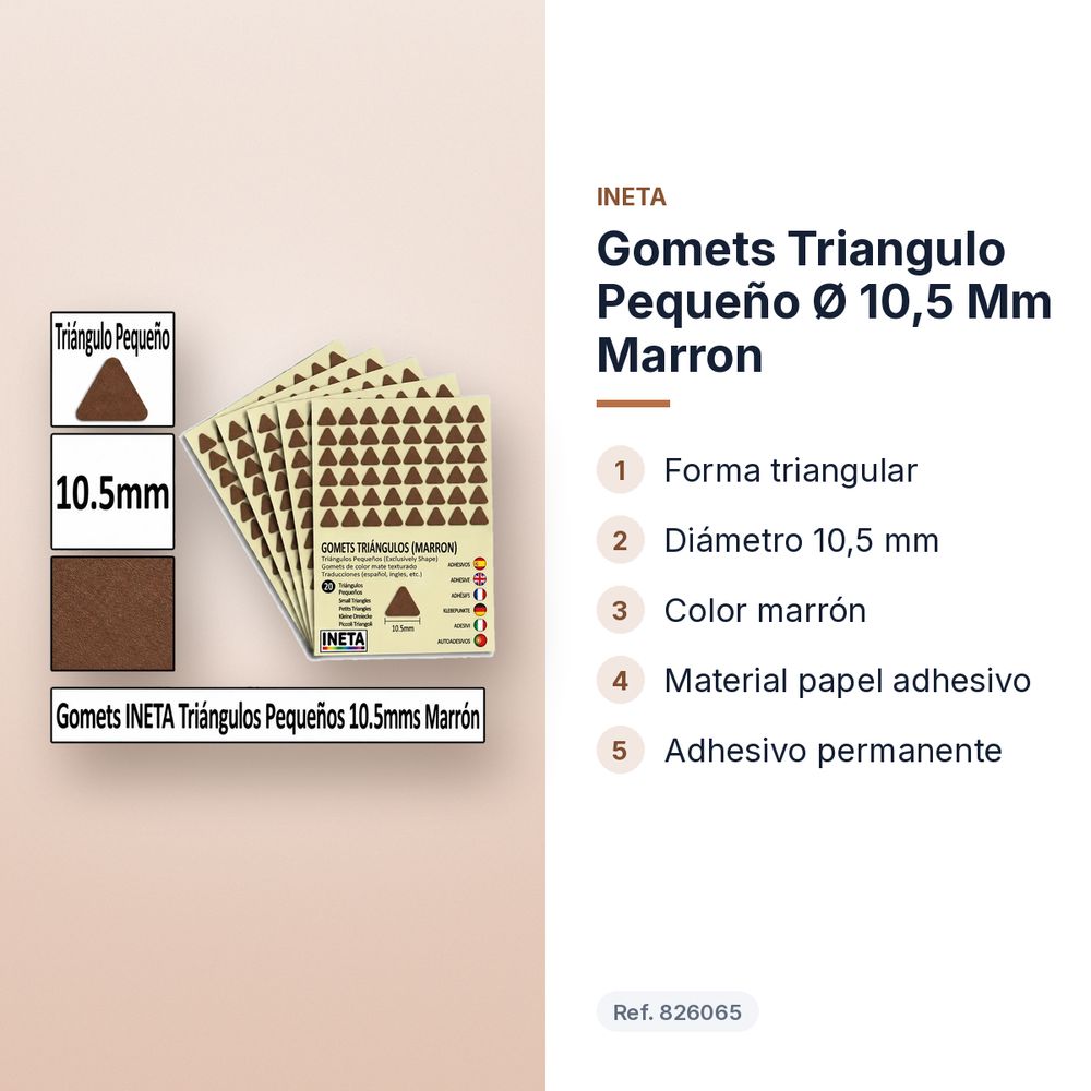 GOMETS TRIANGULO PEQUEÑO Ø 10,5 MM MARRON - características principales