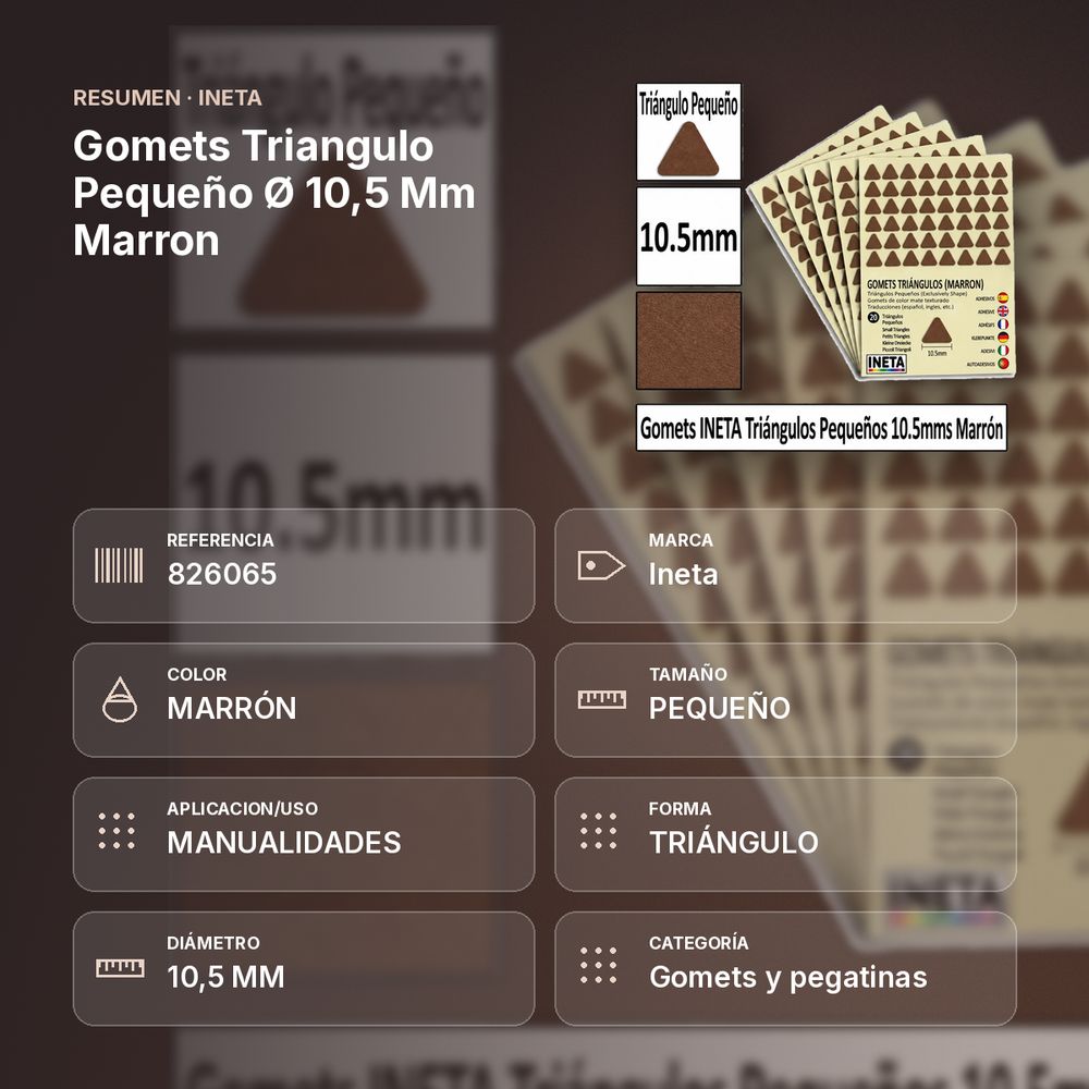 GOMETS TRIANGULO PEQUEÑO Ø 10,5 MM MARRON - resumen de atributos