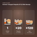 GOMETS TRIANGULO PEQUEÑO Ø 10,5 MM NARANJA - formato de venta: paquete de 20, caja de 120
