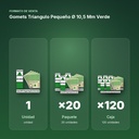GOMETS TRIANGULO PEQUEÑO Ø 10,5 MM VERDE - formato de venta: paquete de 20, caja de 120