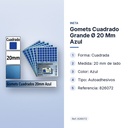 GOMETS CUADRADO GRANDE Ø 20 MM AZUL - características principales