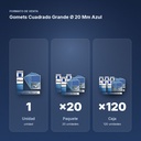 GOMETS CUADRADO GRANDE Ø 20 MM AZUL - formato de venta: paquete de 20, caja de 120
