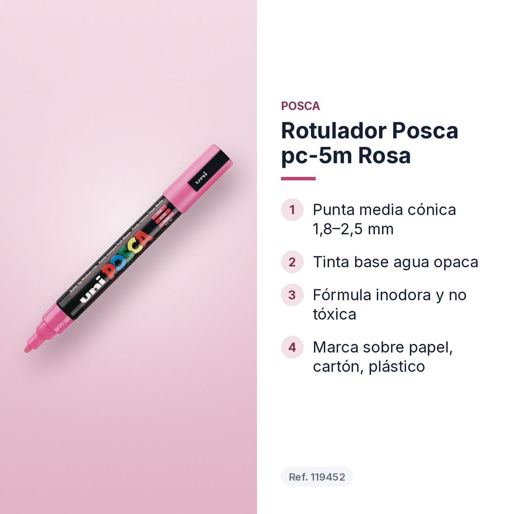 ROTULADOR POSCA PC-5M ROSA  - características principales