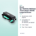 RICOH SP-4500DN/3600DN/3600SF/4510SF/4510DN/3610SF TONER NEGRO 4500E LARGA DURACION - características principales