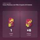 CERAS PLÁSTICAS JOVI WAX CRAYONS 24 COLORES  - formato de venta: paquete de 6