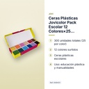 CERAS PLÁSTICAS JOVICOLOR PACK ESCOLAR 12 COLORES×25  300UDS - características principales