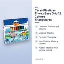 CERAS PLÁSTICAS TRIWAX EASY GRIP 12 COLORES TRIANGULARES  - características principales