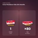 CERAS PLASTIDECOR KIDS 25U AMARILLO - formato de venta: caja de 80