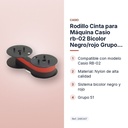 RODILLO CINTA PARA MÁQUINA CASIO RB-02 BICOLOR NEGRO/ROJO GRUPO 51 - características principales