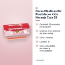 CERAS PLÁSTICAS BIC PLASTIDECOR KIDS NARANJA CAJA 25 - características principales