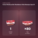 CERAS PLÁSTICAS BIC PLASTIDECOR KIDS NARANJA CAJA 25 - formato de venta: caja de 80