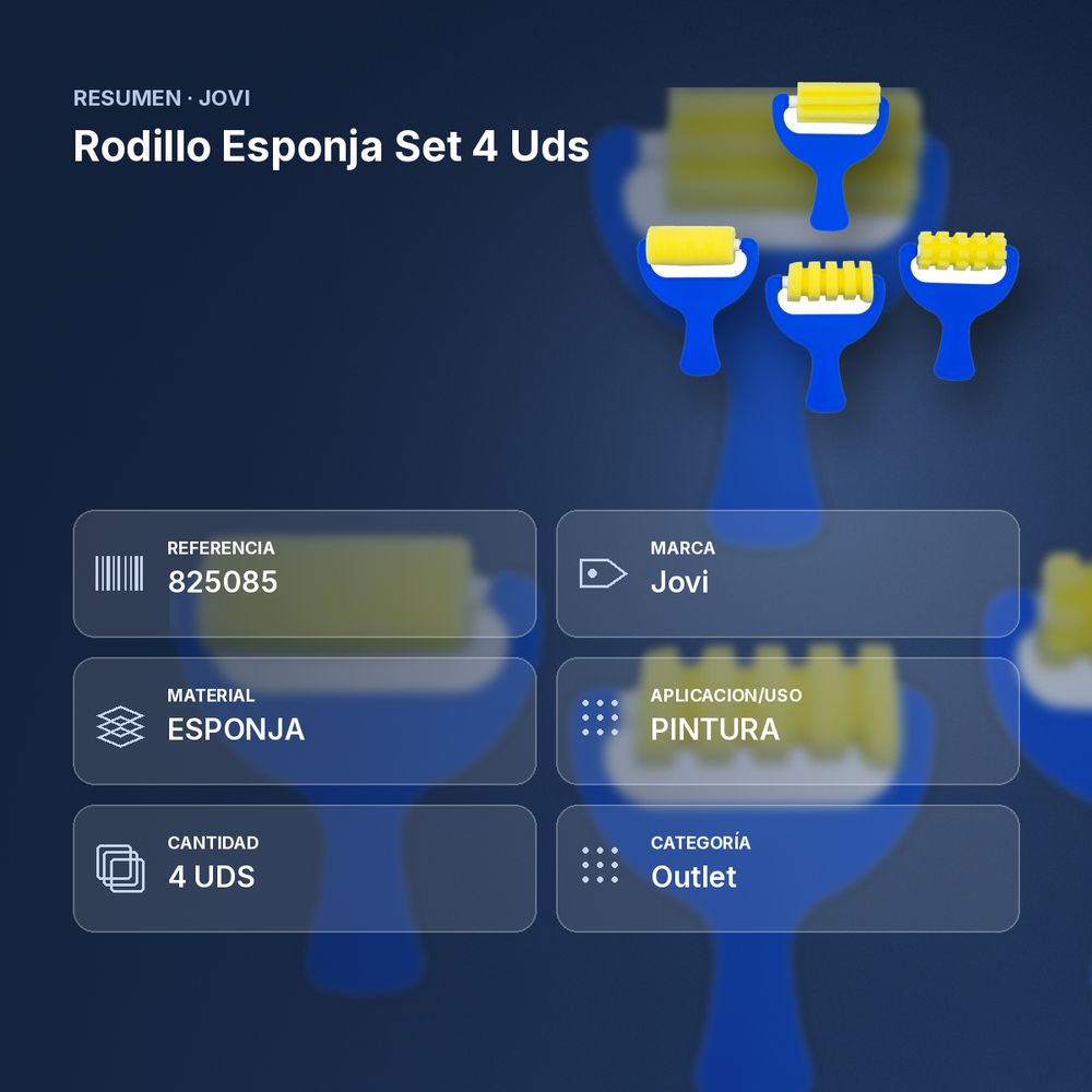 RODILLO ESPONJA SET 4 UDS - resumen de atributos