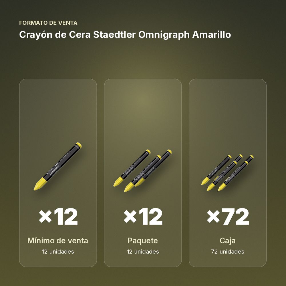 CRAYÓN DE CERA STAEDTLER OMNIGRAPH AMARILLO  - formato de venta: paquete de 12, caja de 72