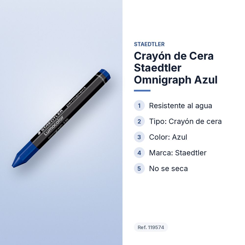 CRAYÓN DE CERA STAEDTLER OMNIGRAPH AZUL - características principales