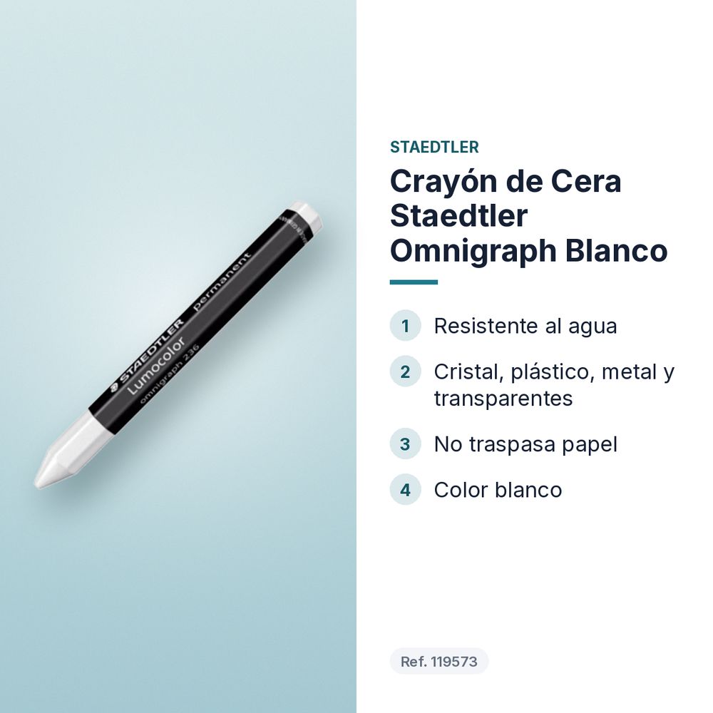 CRAYÓN DE CERA STAEDTLER OMNIGRAPH BLANCO - características principales
