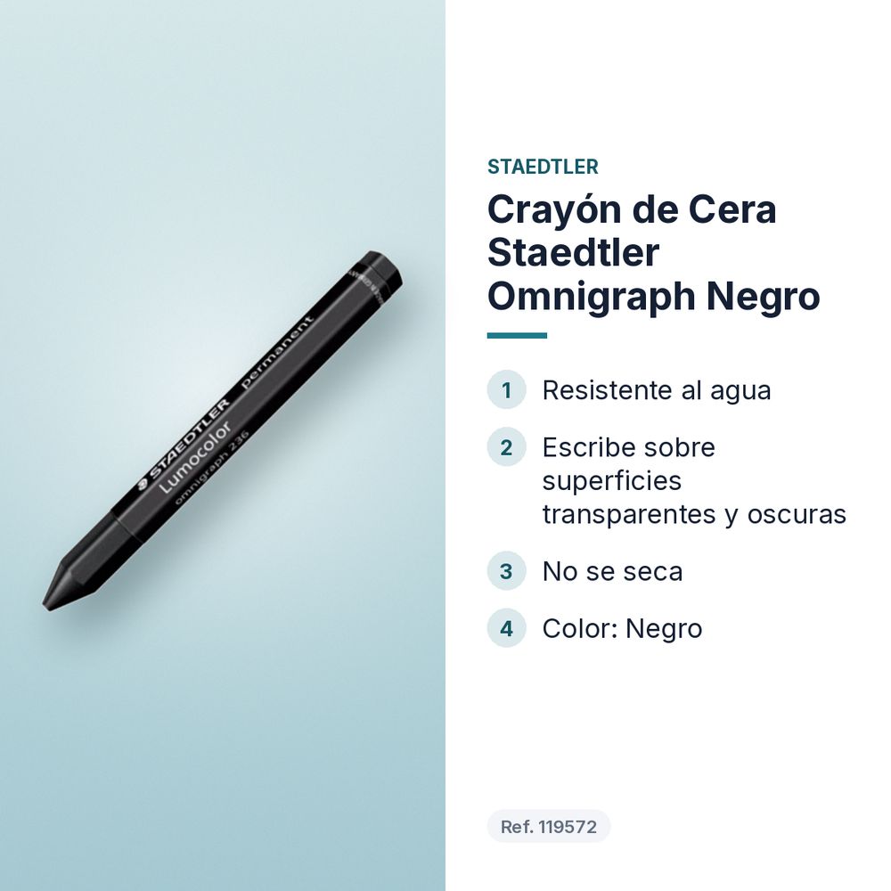 CRAYÓN DE CERA STAEDTLER OMNIGRAPH NEGRO - características principales