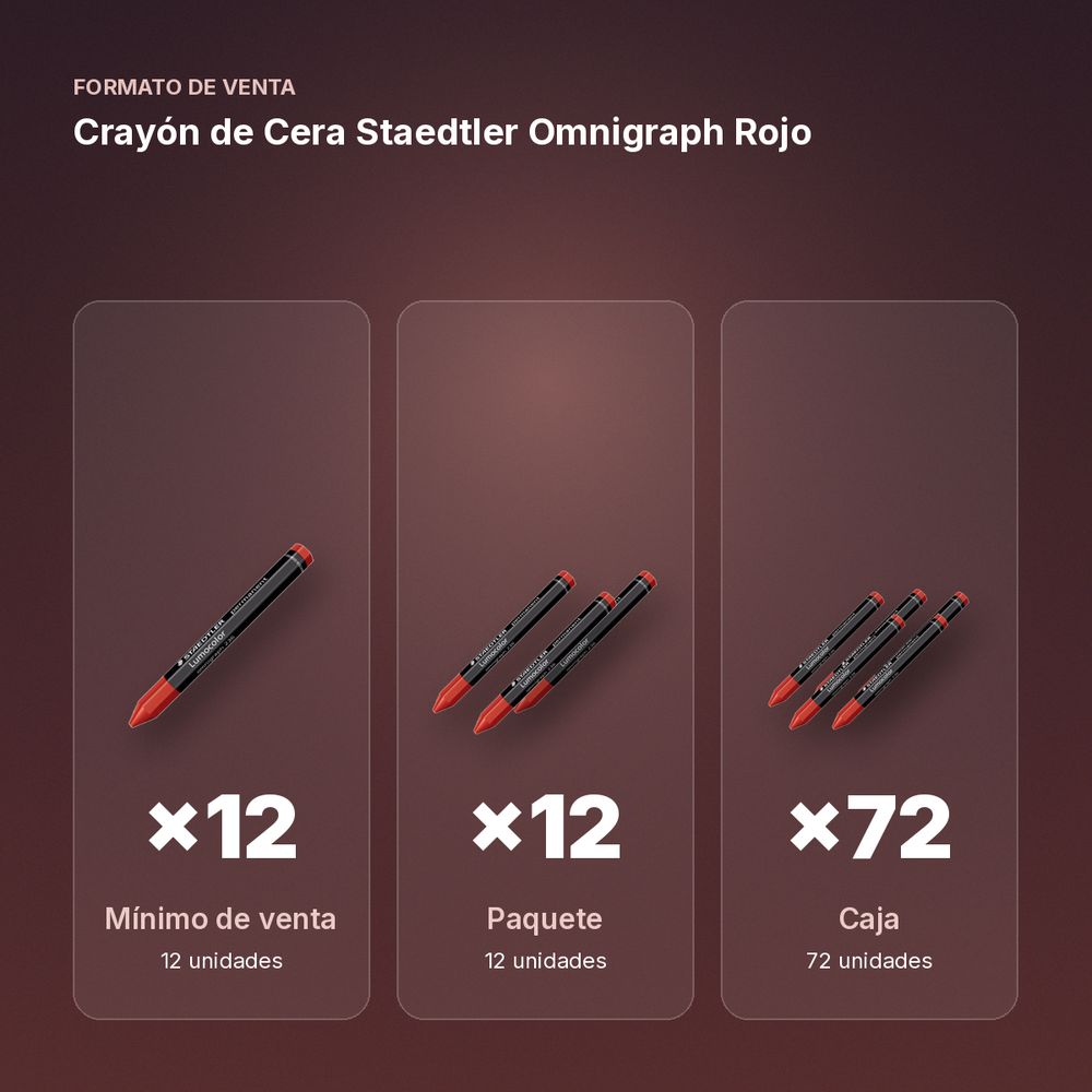 CRAYÓN DE CERA STAEDTLER OMNIGRAPH ROJO - formato de venta: paquete de 12, caja de 72